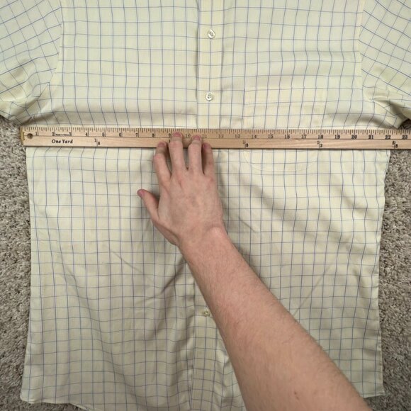 Brooks Brothers Button Up Shirt Mens 16 34 Slim Fit Yellow Check Non-Iron Cotton - Picture 7 of 11
